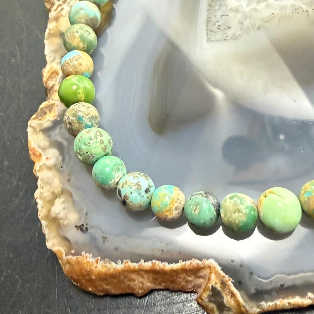 Southwestern Style 6mm Copper Navajo Pearl w/Hubei Turquoise Beads Necklace For Women
