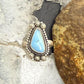 Sterling Silver Southwestern Style Triangle Golden Hill Turquoise Adjustable Ring For Women