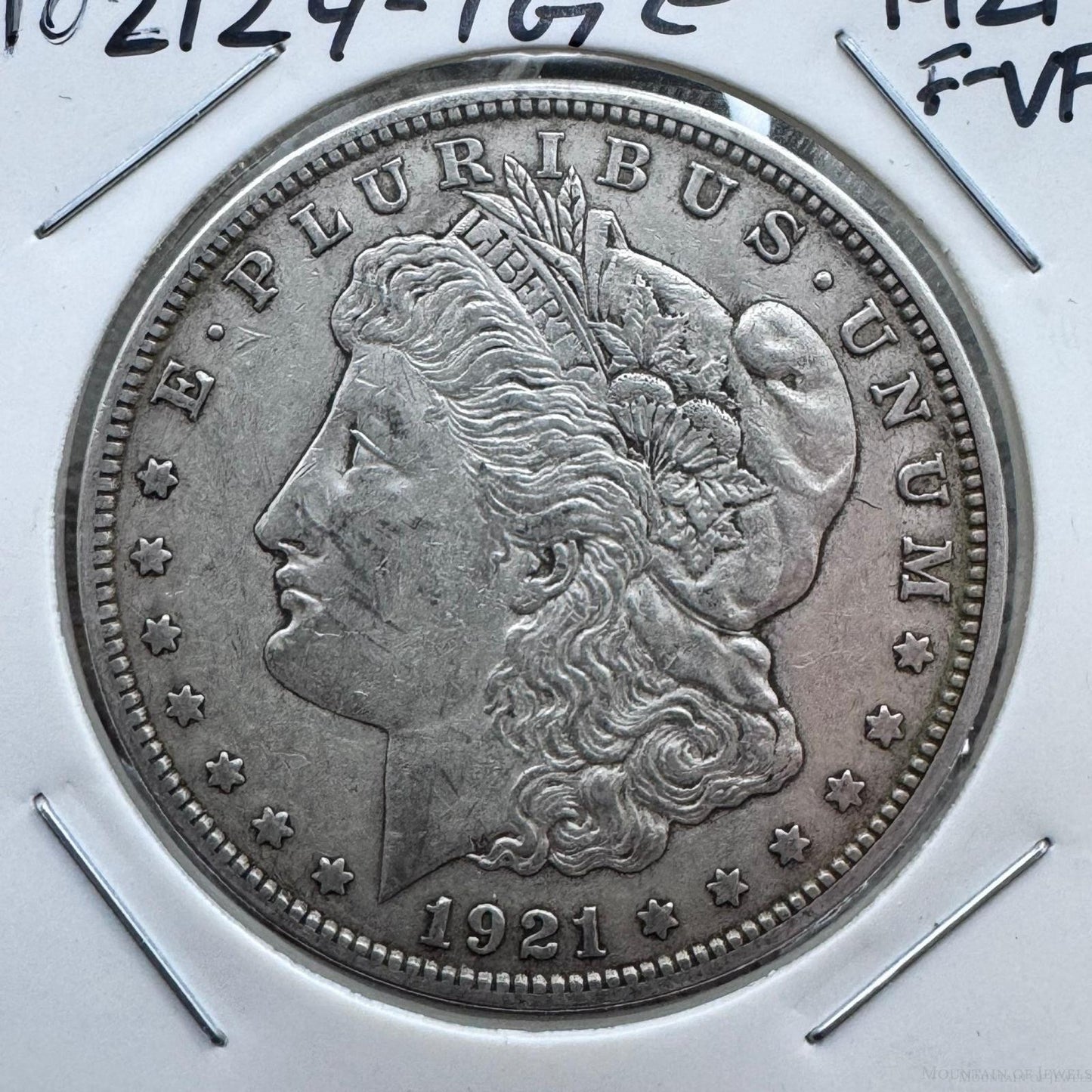 1921 US 90% Morgan Silver Dollar F-VF #102124-2GE