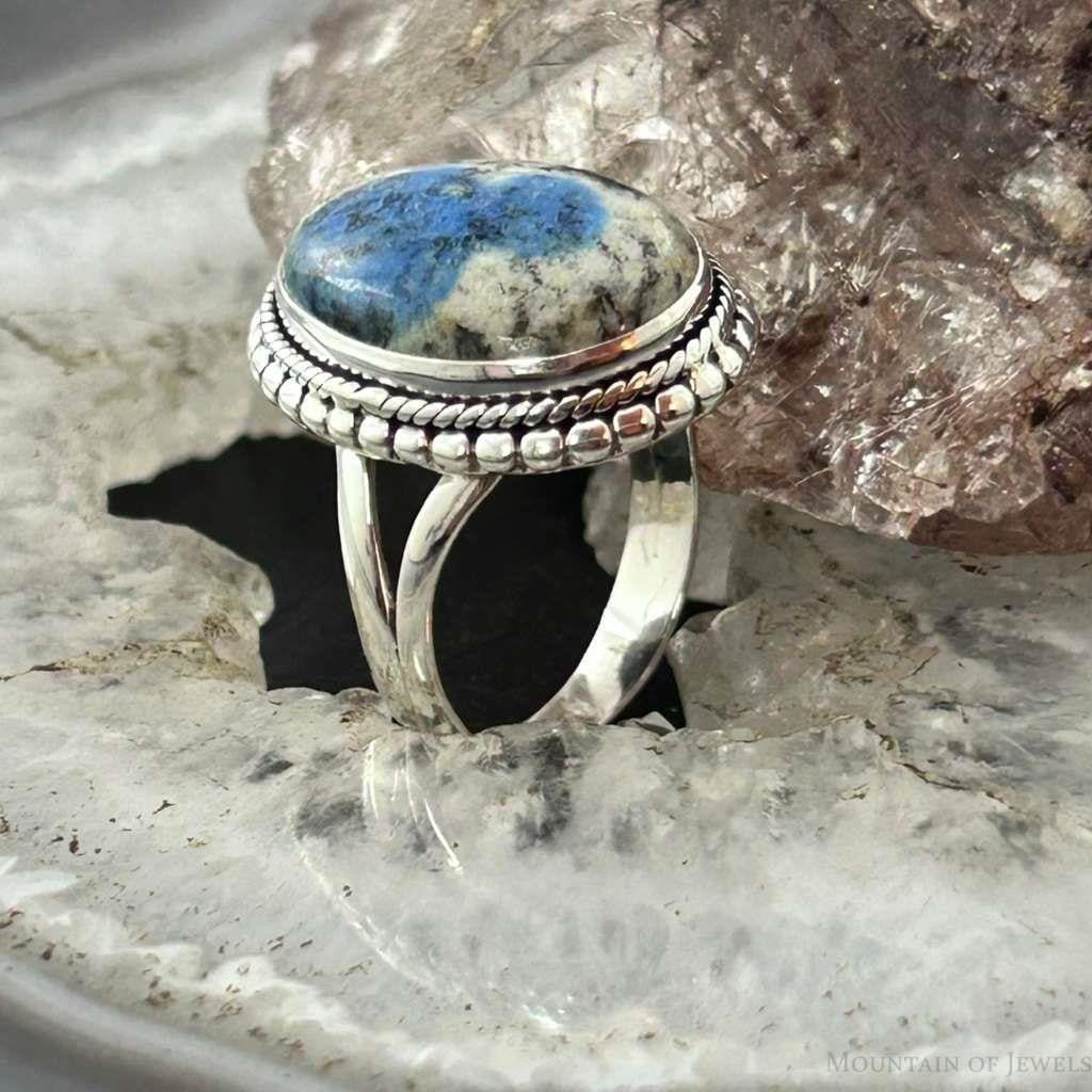 Sterling Silver Southwestern Style Oval K2 Jasper Ring Size 7 For Women