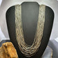 Vintage Sterling Silver 27 Strand Liquid Silver 28" Necklace For Women