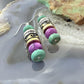 Tommy & Rosita Singer Sterling Silver Turquoise & Charoite Beads Dangle Earrings For Women