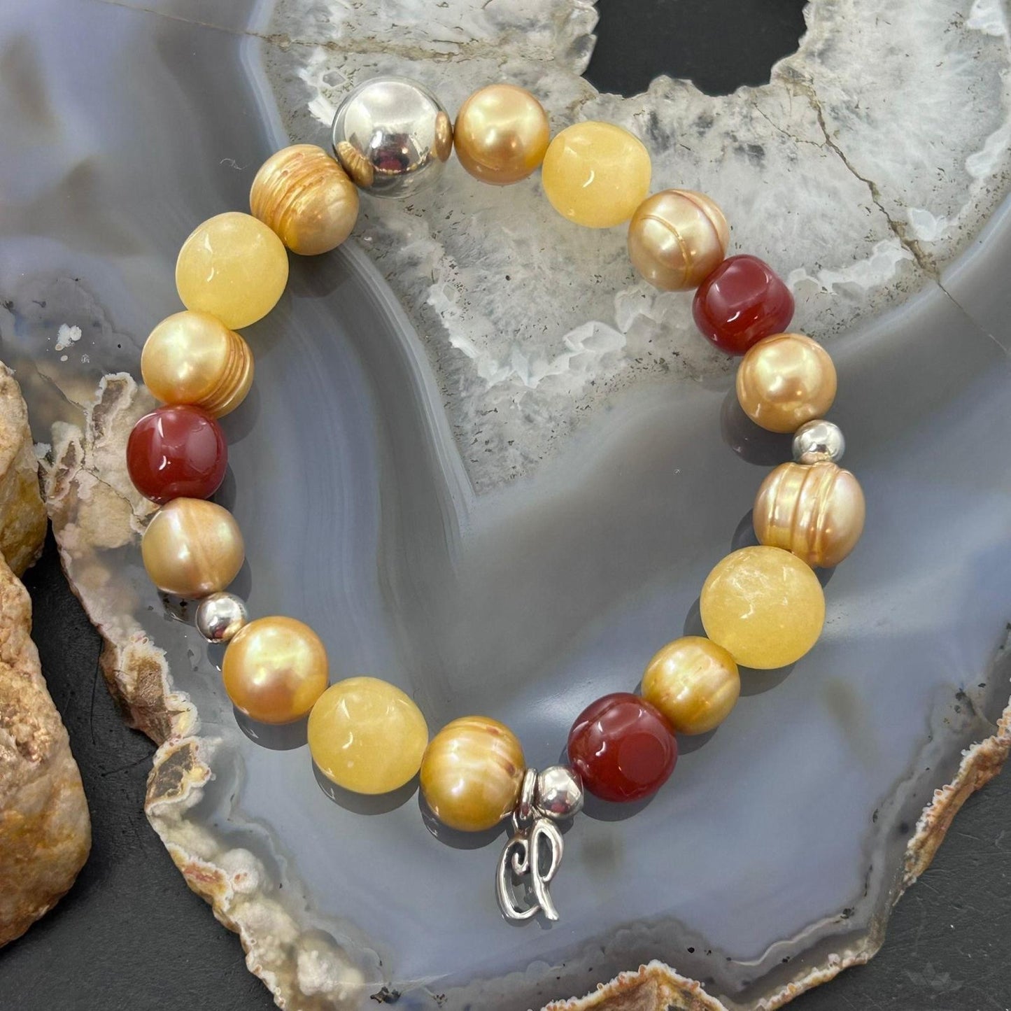 Carolyn Pollack Multi Stone Beaded 4mm-12mm Stretch Bracelet For Women