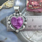 Jeff James Silver Sterling Silver Purple Spiny Oyster Decorated Heart Pendant For Women #1