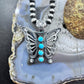 Eva & Linberg Billah Sterling Silver Butterfly w/Turquoise Decorated Pendant For Women