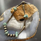 Vintage Native American Silver Navajo Pearl Bead, Cones, Turquoise 18" Necklace For Women