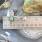 Sterling Silver Southwestern Style Teardrop Mohave Turquoise Unisex Zia Pendant