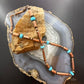 Southwestern Style 5-6mm Copper Navajo Pearl Round & Cylinder w/Royal Beauty Turquoise 20" Necklace For Women
