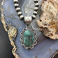 Sterling Silver Southwestern Style Oval Emerald Decorated Pendant For Women