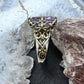 Carolyn Pollack Sterling Silver & Brass 3 Faceted Amethyst Decorated Ring For Women