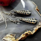 Sterling Silver Teardrop Turritella Fossil Slab Dangle Earrings For Women #333