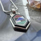 Carolyn Pollack Sterling Silver Multistone Inlay Hexagon Pendant 22" Necklace