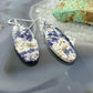Sterling Silver Oval Sodalite Slab Dangle Earrings For Women #503