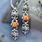 Carolyn Pollack Sterling Silver Orange Spiny Oyster Dangle Earrings For Women