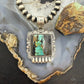 Sterling Silver Southwestern Style Square Blackjack Turquoise Decorated Pendant For Women