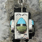 Cliffton Aguilar Santo Domingo Sterling Silver Multistone Decorated Rectangular Pendant