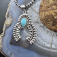 Sterling Silver Southwestern Style Teardrop Turquoise Decorated Unisex Naja Pendant