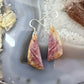 Sterling Silver Triangle Plum Moss Agate Slab Dangle Earrings For Women #506