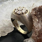 14K White Gold Brushed w/Diamonds Ring Size 6.5 For Women