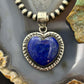 Sterling Silver Southwestern Style Lapis Heart Decorated Pendant For Women #2