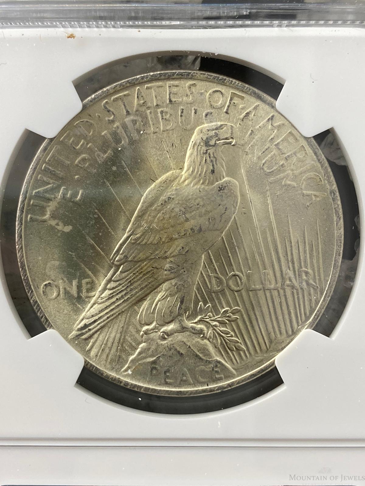 1923 US Peace Silver Dollar $1 90% NGC MS62 Collectible Coin #5918444-002