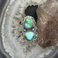 Sterling Silver Southwestern Style 2 Sonora Gold Turquoise Adjustable Ring For Women #7