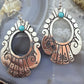 Tommy & Rosita Singer Sterling Silver Turquoise Dot Engraved Dangle Earrings For Women
