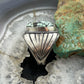 Native American Sterling Silver Oval Turquoise w/Matrix Shield Ring Size 9.5 For Men