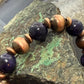Southwestern Style Copper 10mm Navajo Pearl Beads&10mm Charoite Stretch Bracelet For Women