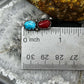 Native American Silver Turquoise & Coral Leaf Decorated Stud Earrings For Women