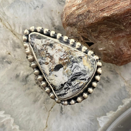 Native American Sterling Silver Triangle Wild Horse Ring Size 12.5