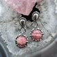 Carolyn Pollack Sterling Silver Round Rhodochrosite Decorated Dangle Earrings For Women