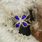 Carolyn Pollack Southwestern Style Sterling Silver 4 Teardrop Lapis Lazuli Cluster Ring For Women