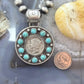 Genuine 1940 90% Silver Mercury Dime Coin w/Mohave Turquoise Unisex Pendant