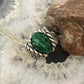 Carolyn Pollack Vintage Sterling Silver Oval Faceted Malachite Shield Ring For Women