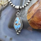 Sterling Silver Southwestern Style Teardrop Golden Hill Turquoise Pendant For Women #1