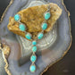 Sterling Silver Southwestern Style Oval Mohave Turquoise Lariat 18" Necklace For Women