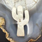 Sterling Southwestern Style Kingman Turquoise Cactus Pendant 22.5" Necklace #1