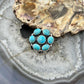 Sterling Silver Southwestern Style Mohave Turquoise Cluster Ring Size 7.5 For Women