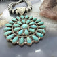 Sterling Silver Southwestern Style Teardrop Blue Mohave Turquoise Round Cluster Pendant