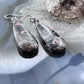 Sterling Silver Elongated Teardrop Rhodonite Slab Dangle Earrings For Women #233