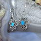 Carolyn Pollack Sterling Silver Turquoise Floral Dangle Earrings For Women