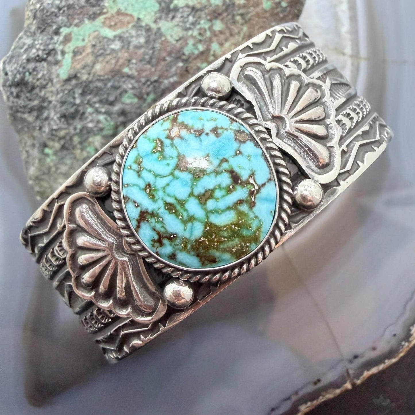 Sunshine Reeves Sterling Silver Native American High Grade Kingman Turquise Unisex Cuff