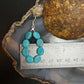 Sterling Silver 8 Oval Turquoise Beads Hoop Dangle Earrings For Women