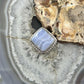 Sterling Silver Southwestern Style Square Blue Lace Agate Ring Size 7.5 For Women