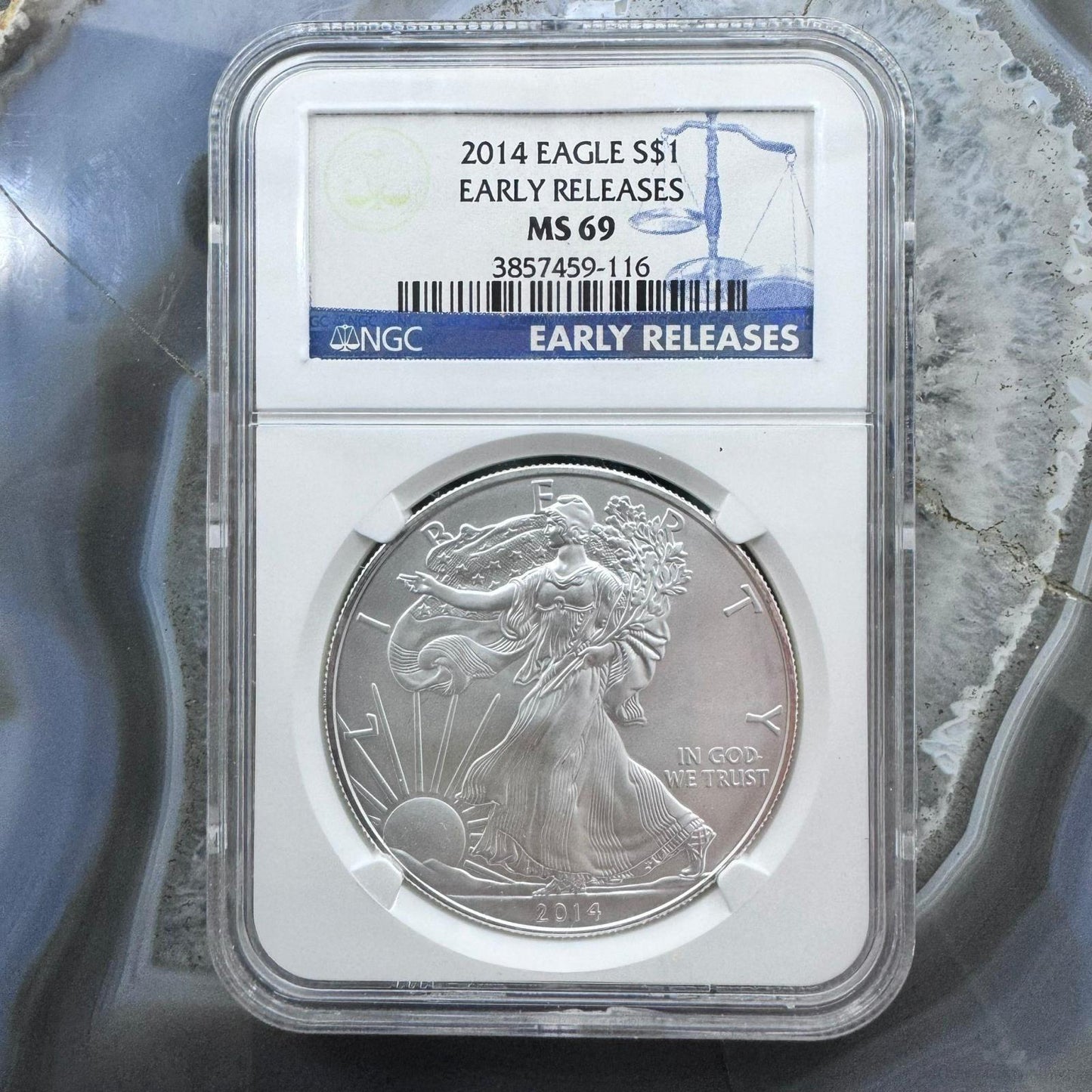 2014 US 1.0oz Early Release American Silver Eagle NGC MS69 #3857459-116EG