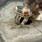 Sterling Silver Southwestern Style Oval Spiny Oyster Turquoise Ring Size 9 For Women