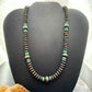 Southwestern Style Copper 8mm Navajo Pearl Saucer & Turquoise Disk Necklace For Women