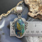 Sterling Silver Southwestern Style Oval Chrysocolla Decorated Pendant For Women