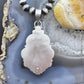 Sterling Silver Southwestern Style Teardrop Petrified Wood Decorated Pendant For Women